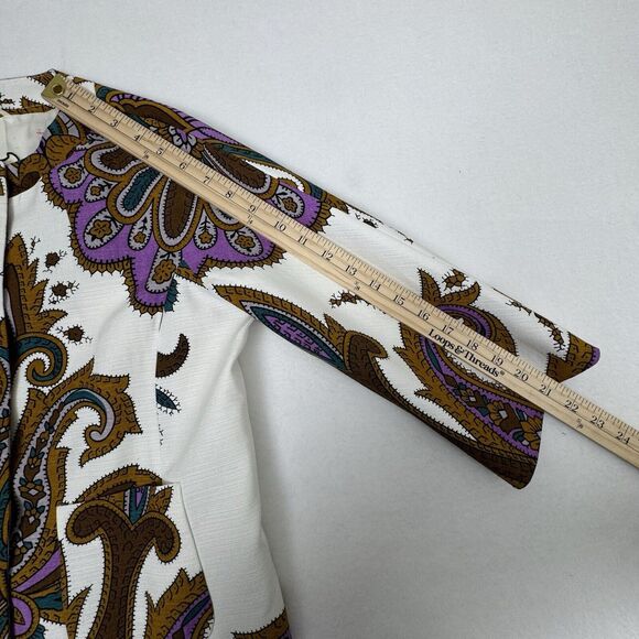 Etro Women's Paisley 3/4 Sleeve Jacket US Small Italian 40 Cotton Linen Designer - Picture 15 of 16